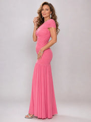 Syor | One Shoulder Pleated Skirt Midi Dress