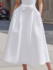 Halter Ruffle Neck Bow Waist Sleeveless A-Line Maxi Dress