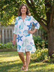 Noemi | Long Sleeve Tie Dye Shirt Dress