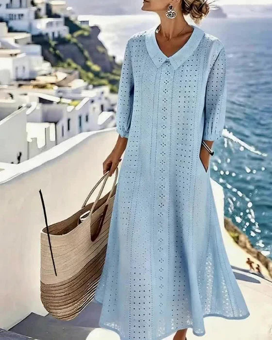 Hazel – Coastal Grace Midi Dress