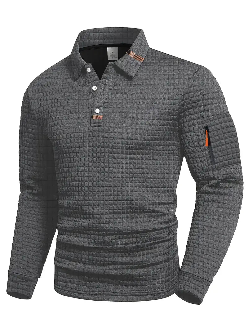 James – Textured Classic Long Sleeve Polo