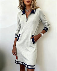 Natalie – Sport Chic Zip Collar Dress