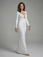 Jessamine | Long Sleeve Cutout High Neck Maxi Dress