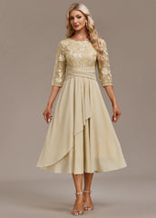 Andrea – Elegant Floral Chiffon Dress