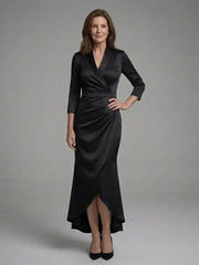 Celestine | Long Sleeve Wrap High Low Midi Dress
