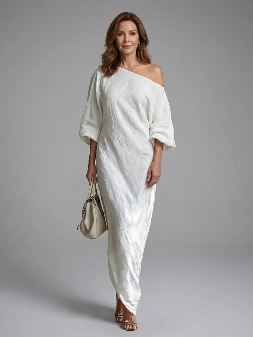 Blythe | One Shoulder Draped Maxi Dress