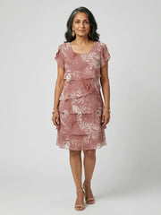 Aria | Soft Motif Tier Knee Length Dress