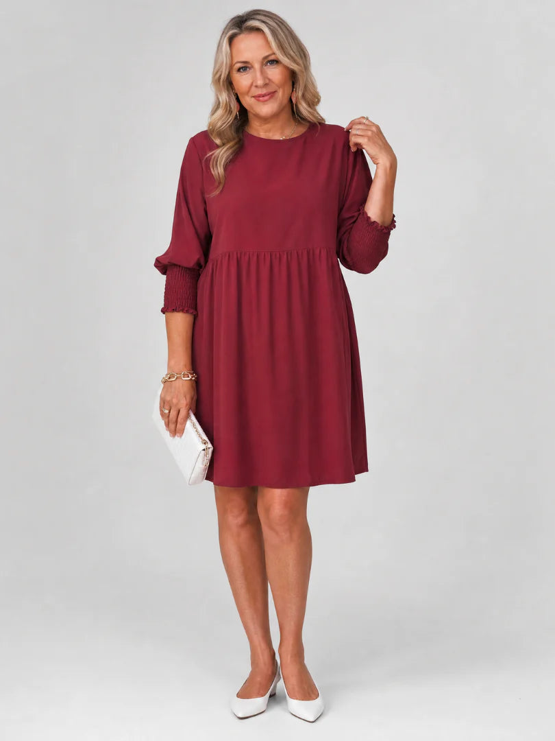 Corinne | Long Sleeve Smocked Cuffs Mini Dress