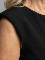 Thessaly | Sleeveless Structured Midi Dress with Front Slit