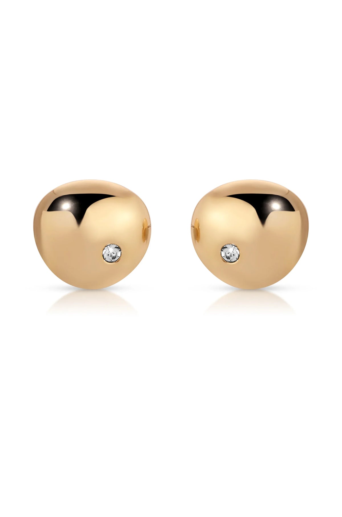 Polished Pebble Crystal Stud Earrings