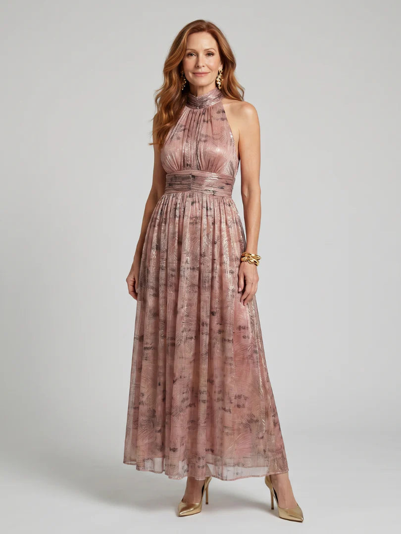 Imogen | Textured Finish Sleeveless Midi Dress