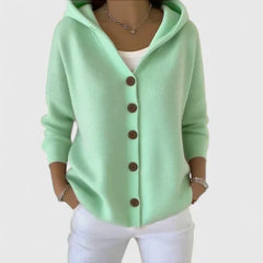 Olivia – Button-Up Hooded Cardigan