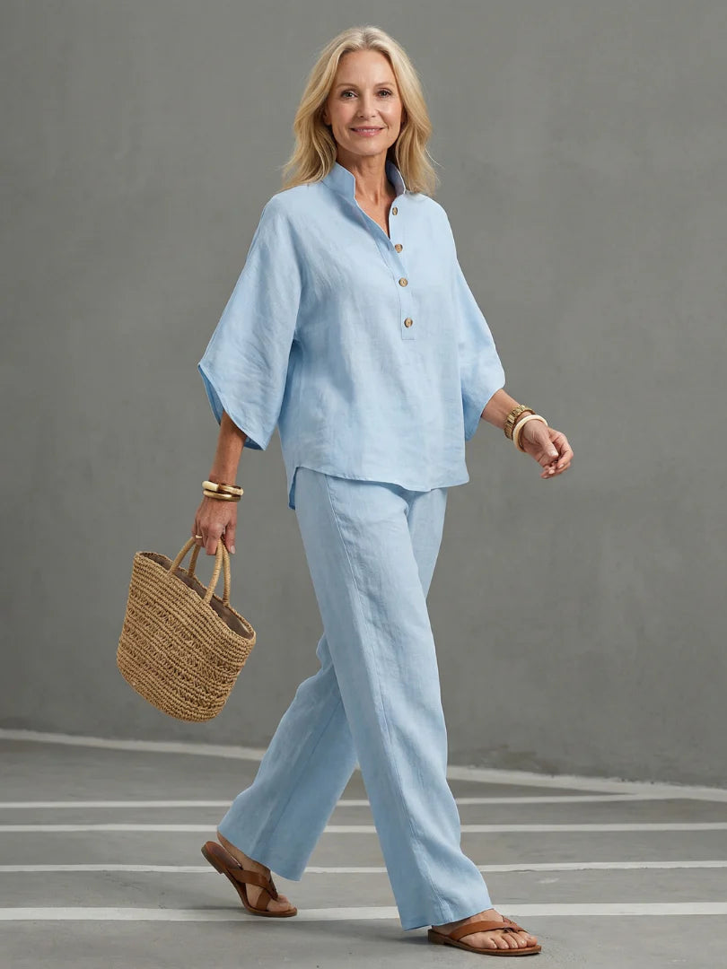Amity | Button Front Relaxed Tunic Trouser Set
