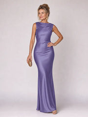 Virella | Sleeveless Boat Neck Fitted Maxi Dress