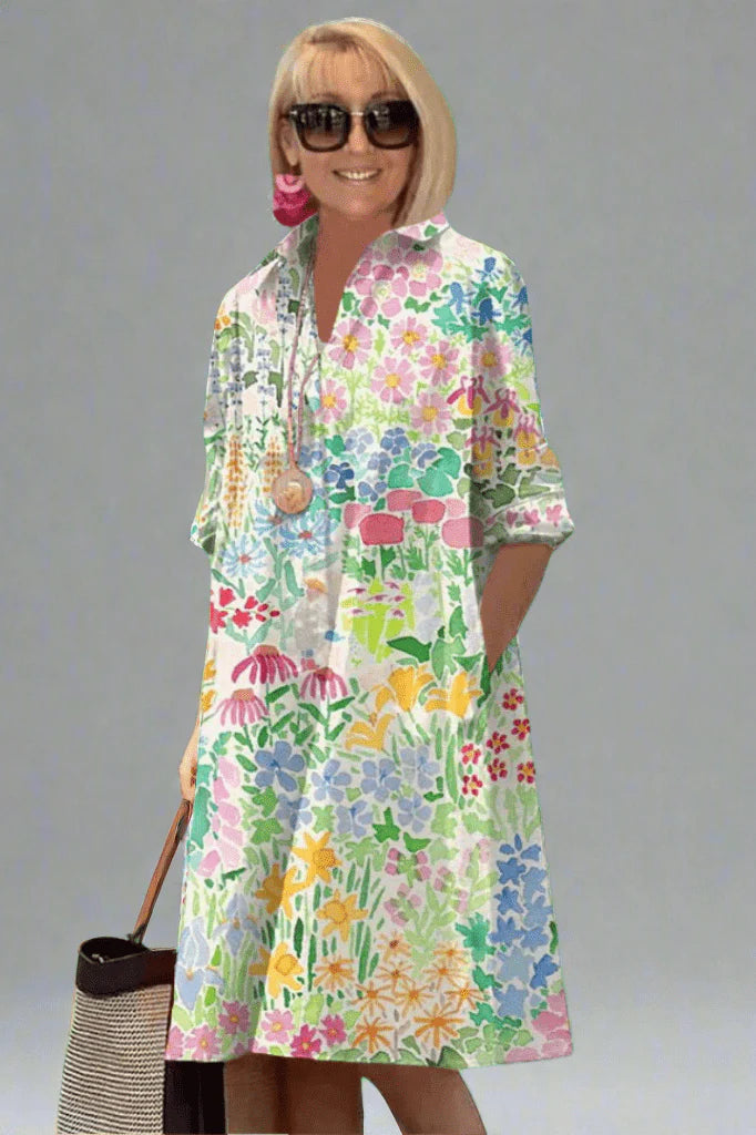 Nadine - Luxe Floral Summer Dress For Effortless Style