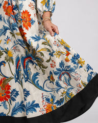 Avenelle | Botanical Scroll Print Everyday Pocket Midi Dress