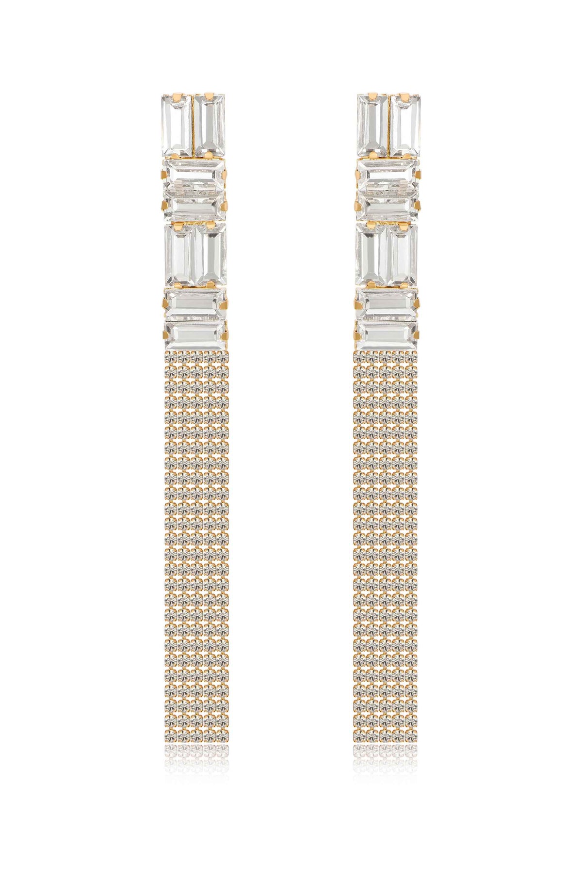 Art Deco Crystal Chain Earrings