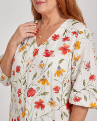 Colesum | Wildflower Print Everyday Swing Midi Dress