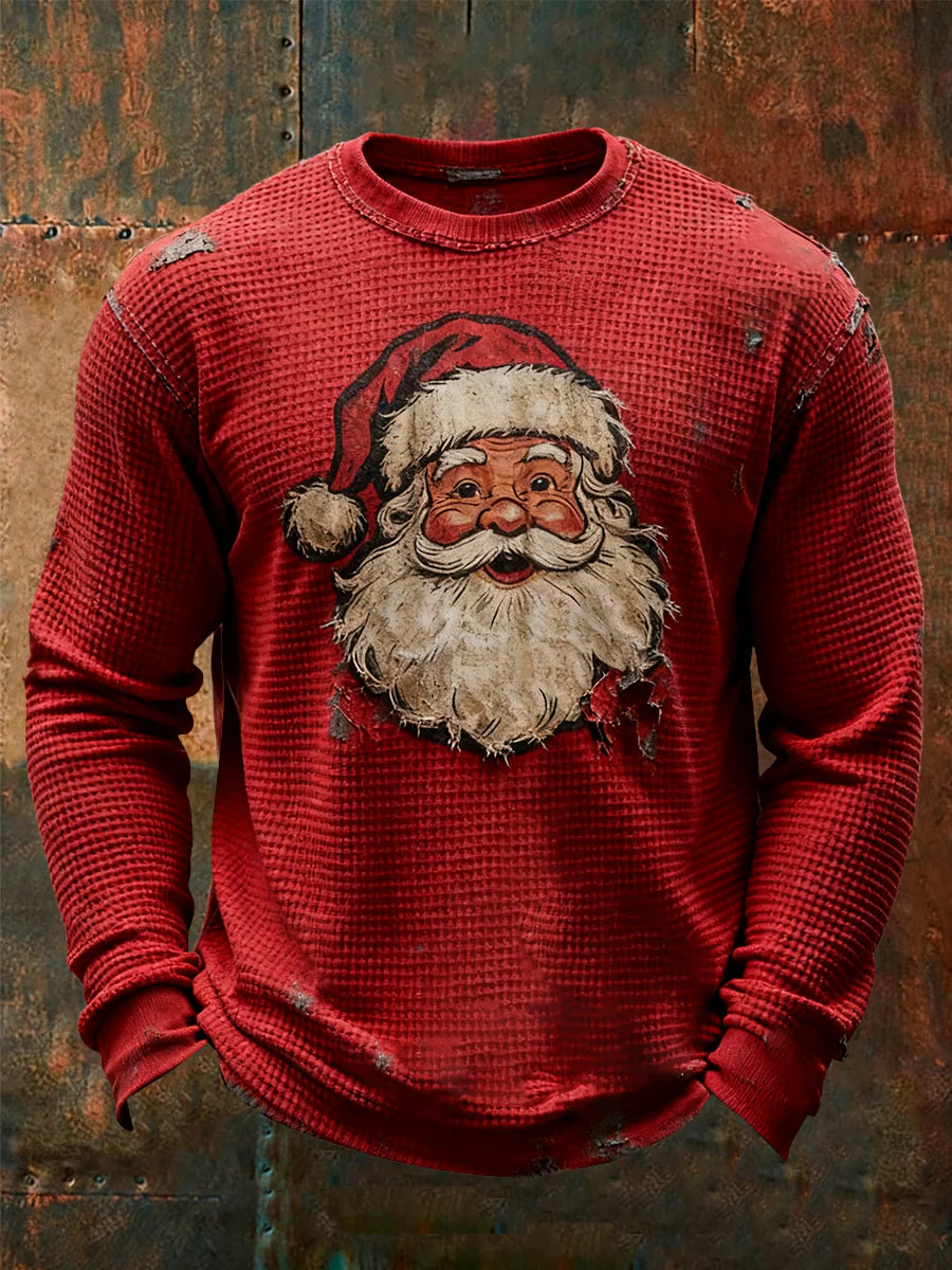 Men'S Santa Claus Printed Casual Top
