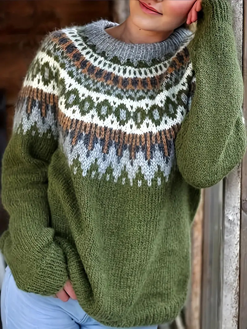 Vintage Style Icelandic Sweater For Cozy Days