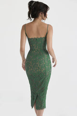 Madison – Elegant Lace Silhouette Midi Dress