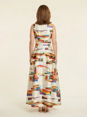 Valeria | Sleeveless Round Neck Pleated Maxi Dress