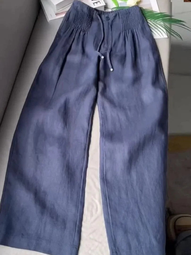 Bella – Relaxed-Fit Drawstring Wide-Leg Pants