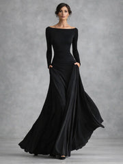 Maris | Draped Long Sleeve Maxi Dress