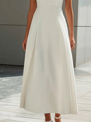 Ruffle Sleeve Structured A-Line Maxi Dress