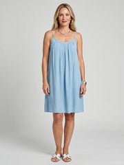 Lysara | Spaghetti Strap Open Back Knee Length Dress