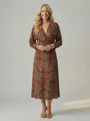 Lune | Natural Wrap Midi Dress