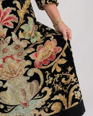 Thymera | Vivid Vintage Pattern Pocket Detail Midi Dress
