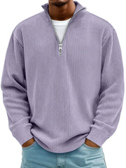Jason – Relaxed Half-Zip Ribbed Sweater