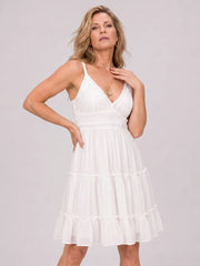 Rosium | Spaghetti Strap Lace Bodice Knee Length Dress