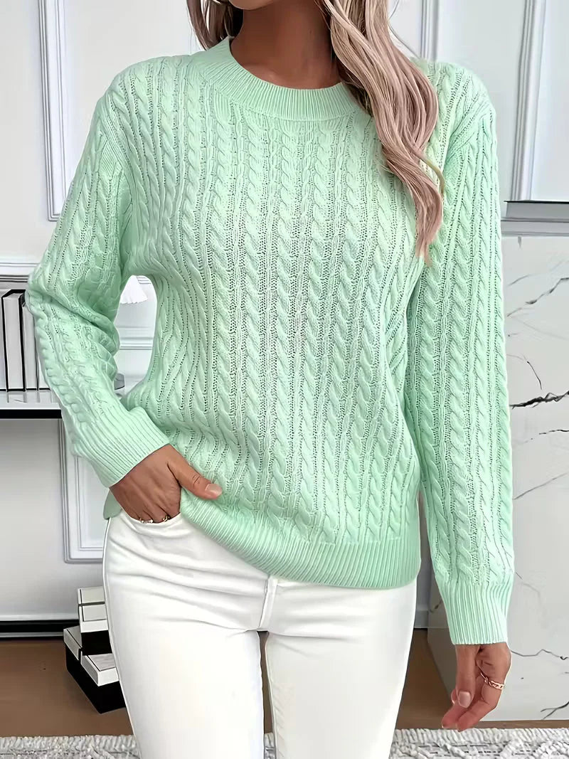 Adriana – Cable-Knit Cozy Long-Sleeve Sweater