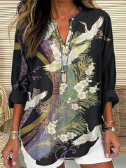 Narissa | Elegant Flight Print Blouse