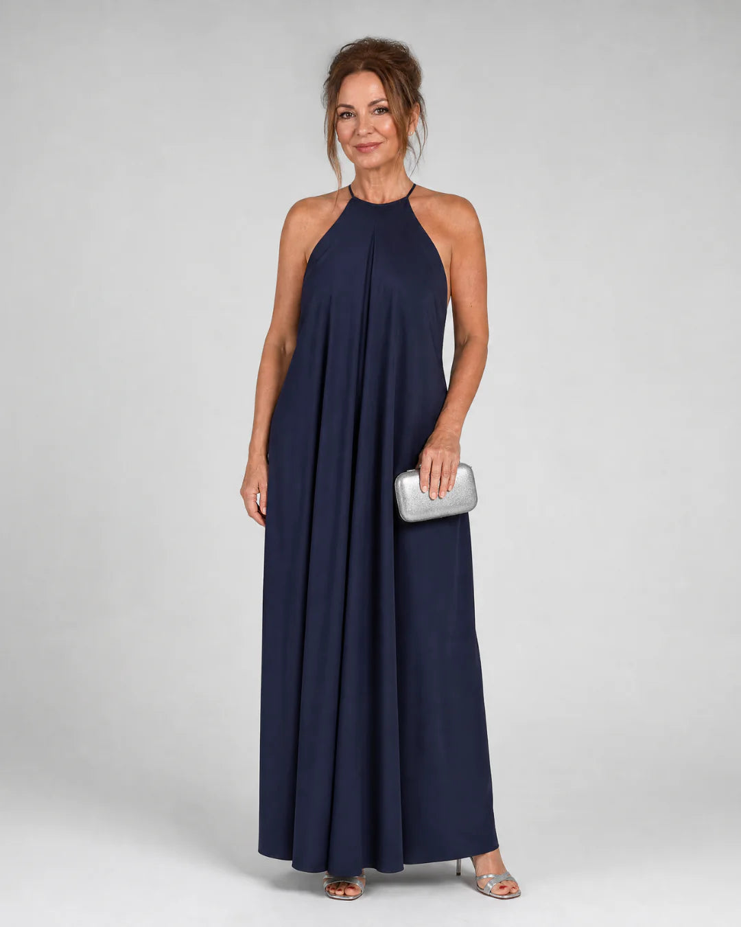Shotle | Sleeveless Soft Neck Flowing Maxi Dress