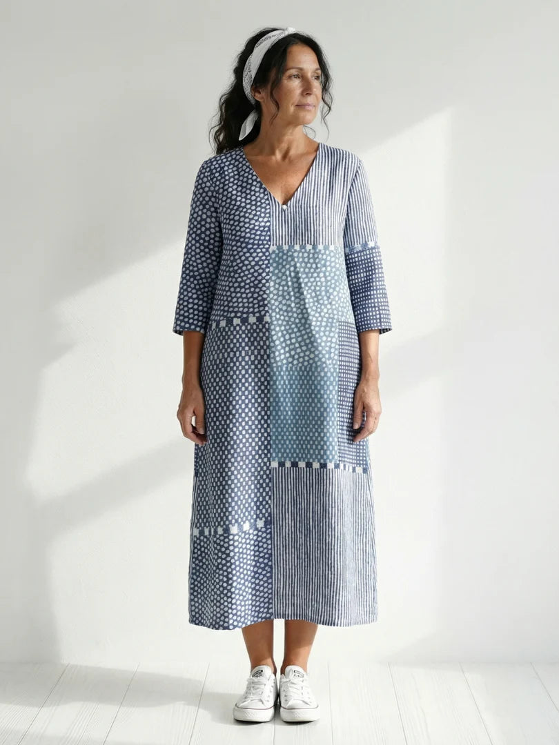 Nolan | Fit Patchwork Midi Dress