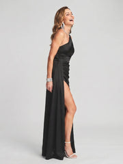 Mariana | One Shoulder Ruched Bodice High Slit Maxi Dress