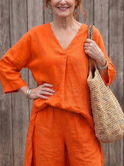 Onyx | Loose Tunic Top Wide Leg Pant Set