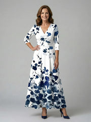 Celine | Cross Wrap Neck Midi Dress