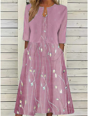 Madison – Elegant Blossom Midi Dress Set