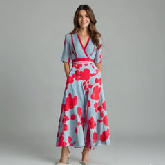Amira - Elegant Floral Wallet Dress