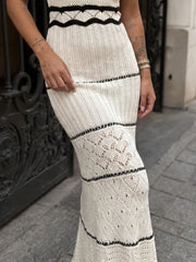 Valora | Spaghetti Strap Crochet Detail Maxi Dress
