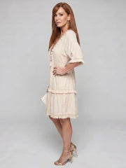 Drea | Embroidered Detail Short Sleeve Mini Dress