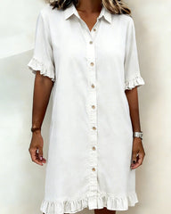 Light Blue Relaxed-Fit Washed Denim Dress