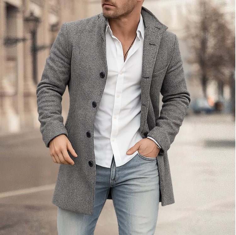 Mason – Classic Tailored Button-Up Overcoat