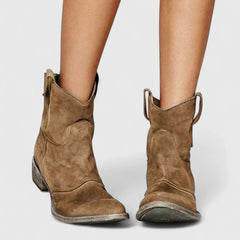 Riley – Suede Ankle Cowboy Boots