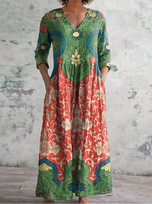 Greta – Bohemian Print Maxi Dress