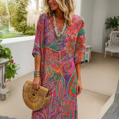 SERENA – BOHO BLOOM KAFTAN DRESS